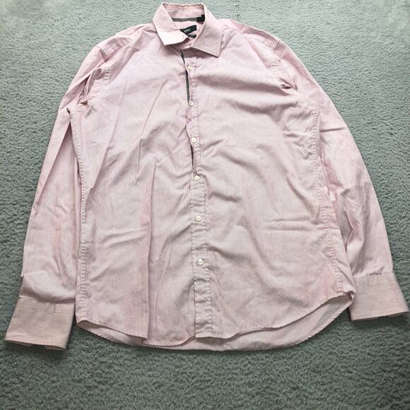 Boss Hugo Boss Button Long Sleeve Regular Fit Shirt Mens Medium 39 15.5 Pink - Picture 1 of 8